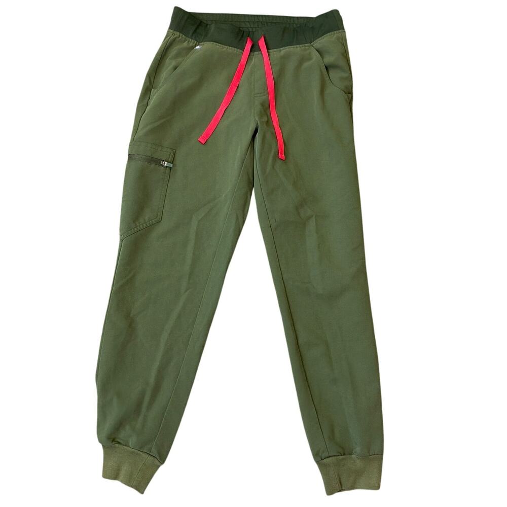 EUCFigs High Waisted Zamora Dark Olive Scrub Pants Size S/P Small Petite